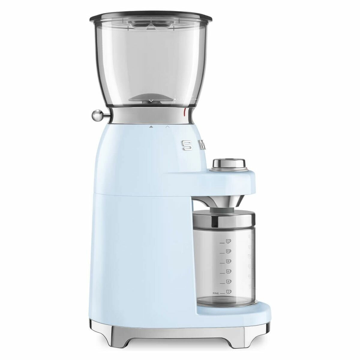 Smeg 50's retro style coffee grinder - pastel blue - 350g bean hopper - conical burr - CGF01PBAU