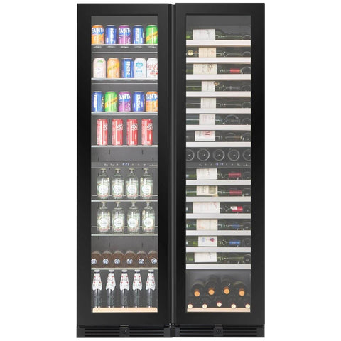 KingsBottle Atelier Ensemble Wine and Beverage Fridge - Four Zones - Black - KB245BW3-BK