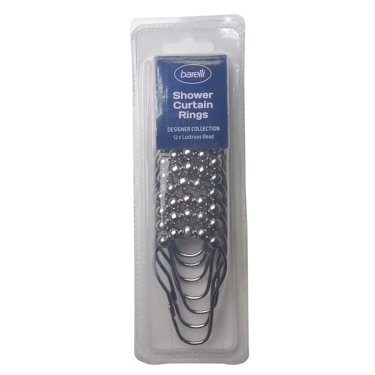 Barelli Chrome Shower Curtain Rings with Rollers - 12 Pack - 15mm x 8mm x 5mm - SuperSaverAU - view 3