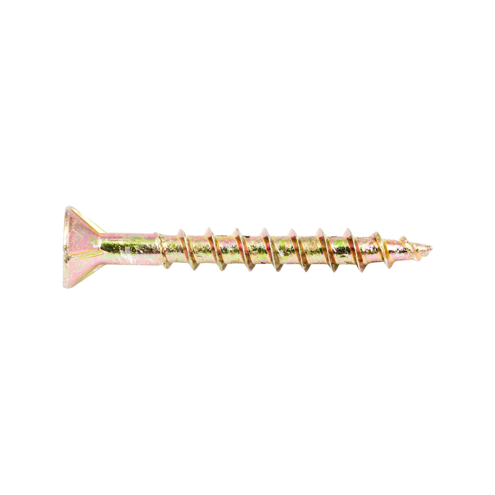 Zenith 8G x 35mm Gold Passivated Countersunk Rib Head Chipboard Screws - 100 Pack