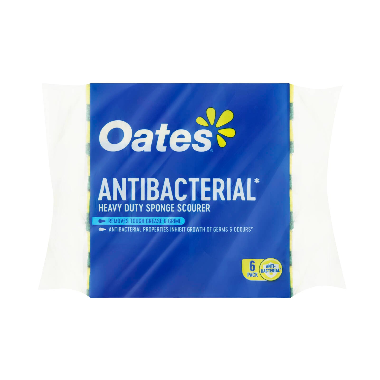 Oates Antibacterial Heavy Duty Sponge Scourers - 6 Pack, Indoor & Outdoor
