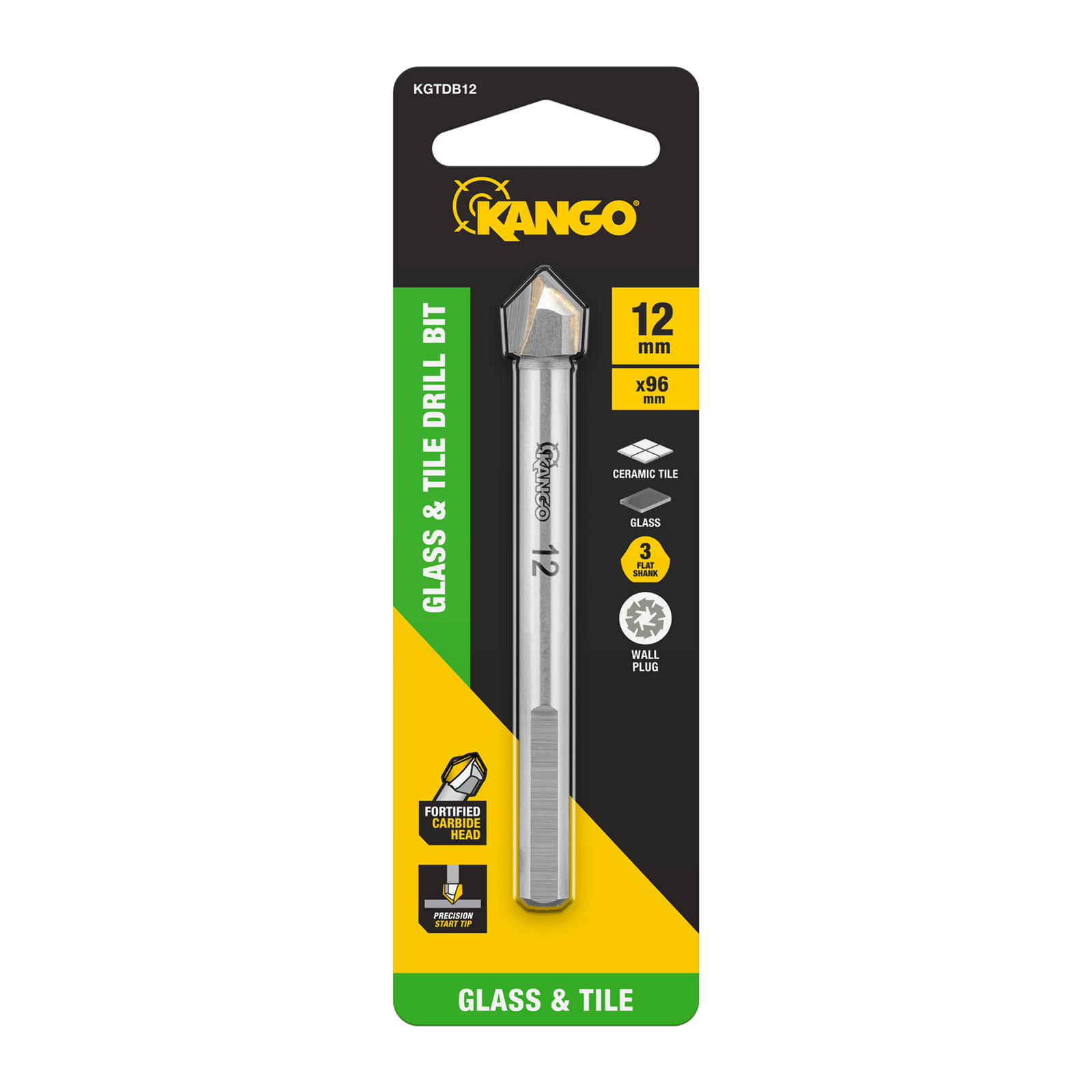 Kango 12mm Glass And Tile Drill Bit - Carbide Head, Wet or Dry