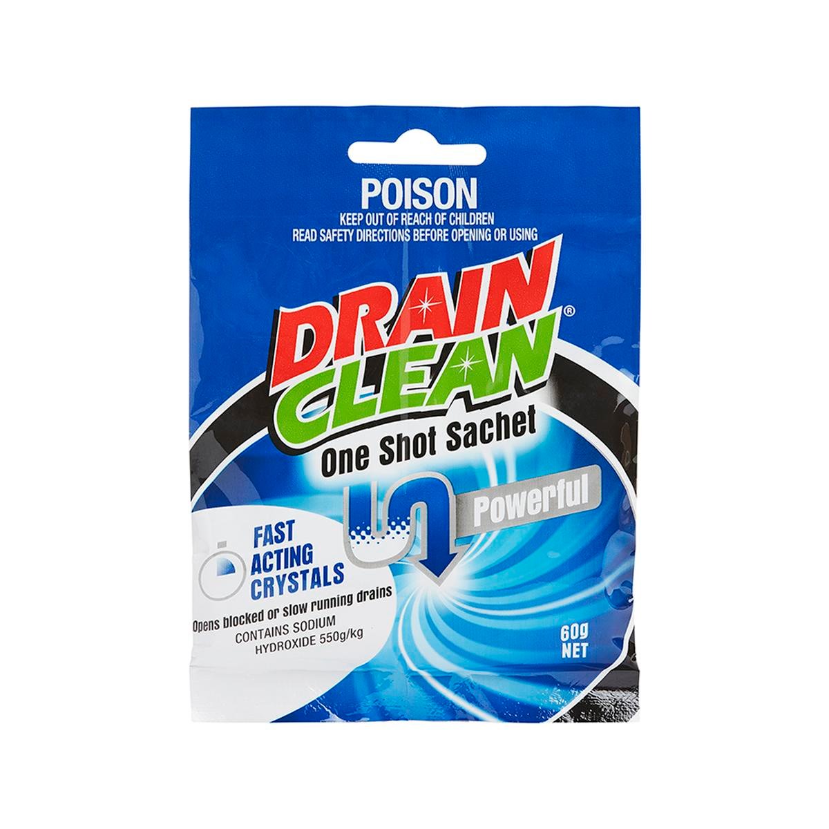 Drain Clean 60g One Shot Drain Crystals - Foil Sachet