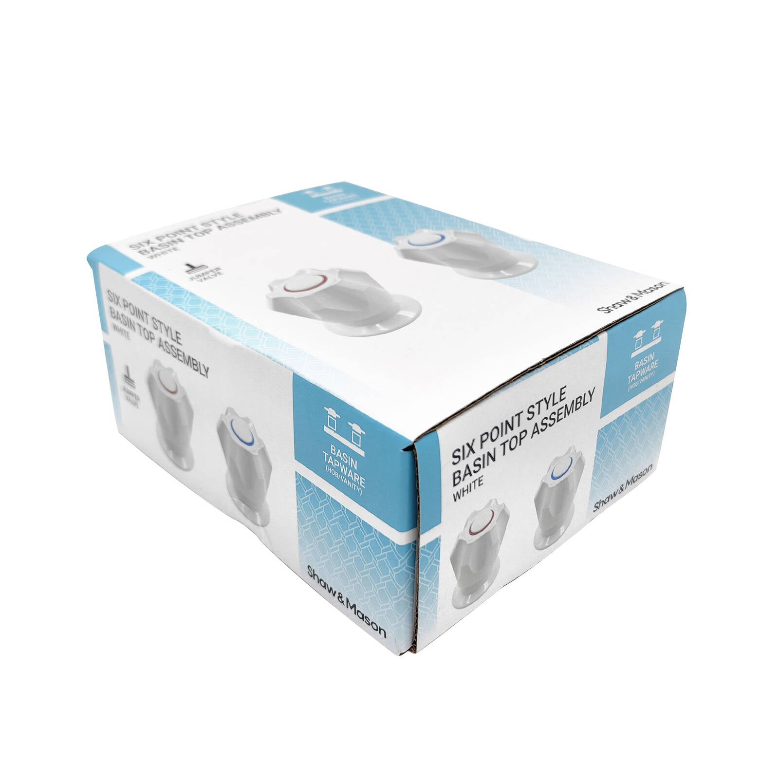 Shaw & Mason White Six Point Basin Top Assembly - ABS Plastic, Pair