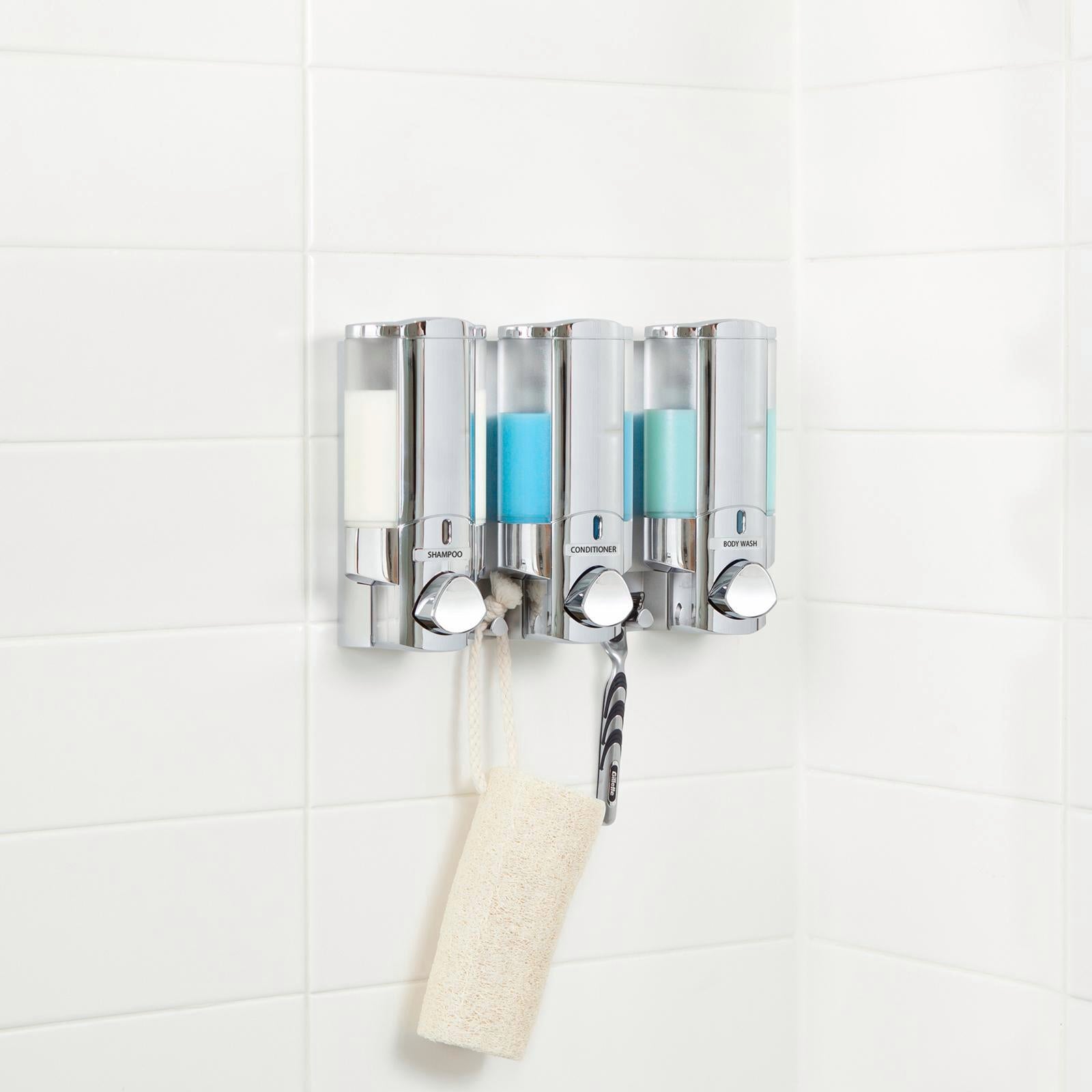 Better Living Aviva 300ml Triple Chamber Shower Dispenser Chrome ABS