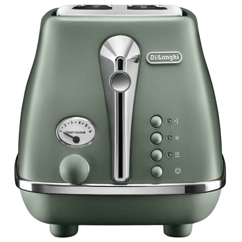 DeLonghi Icona Capitals 2 Slice Toaster - Vienna Green, Electronic Browning Control - CTOC2003MG