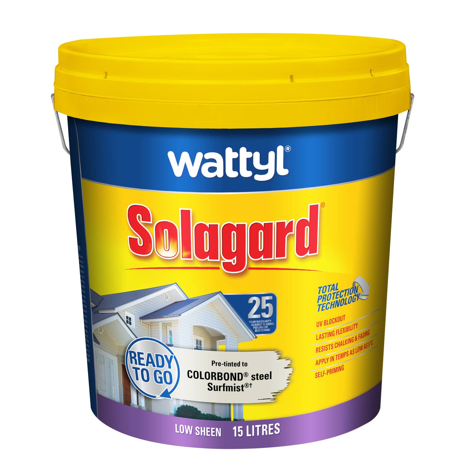 Wattyl Solagard Surfmist Low Sheen Pre-tinted Exterior Paint 15L UV Resistant Outdoor