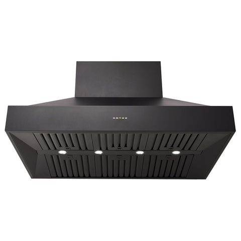 Schweigen 120cm Wall Mounted BBQ Rangehood - Black, 3000m³/h, 4 Speeds, Touch Controls - CL8912BSP2KIT