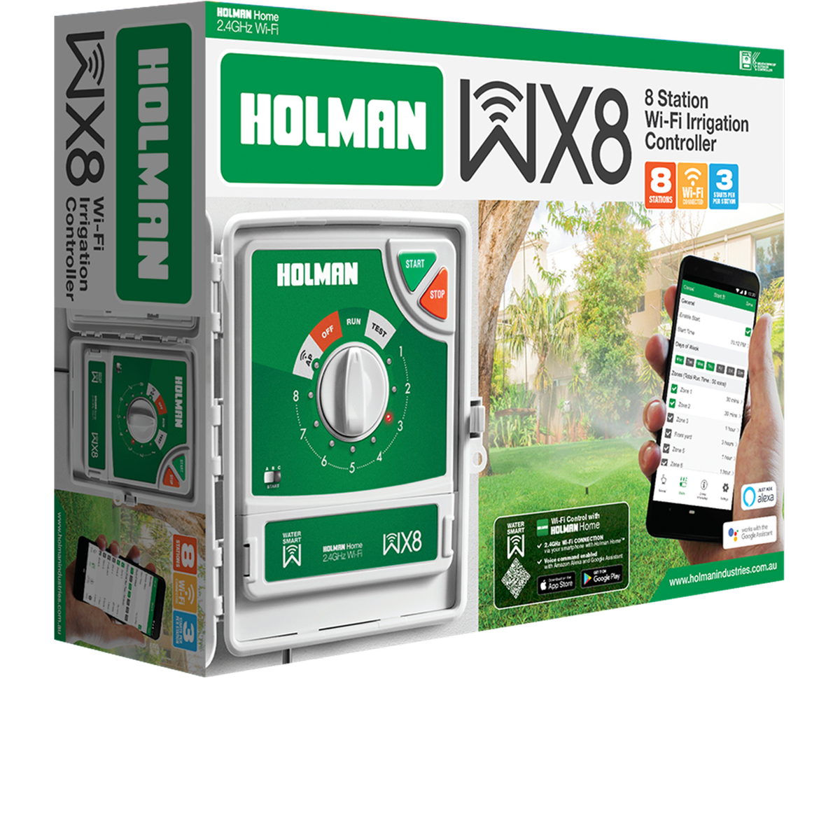 Holman WX8 8 Zone Wi-Fi Irrigation Controller, Grey WX8