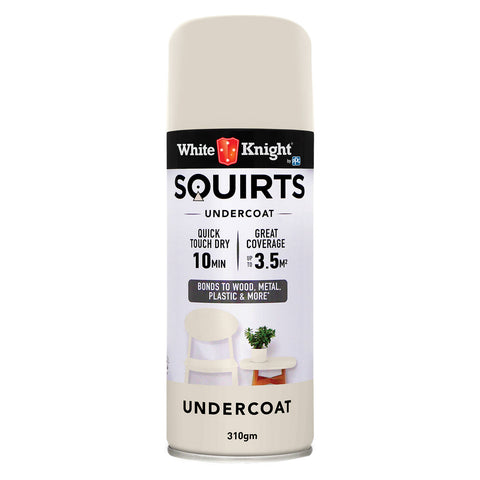 White Knight Squirts 310g Undercoat Spray Paint - Indoor/Outdoor