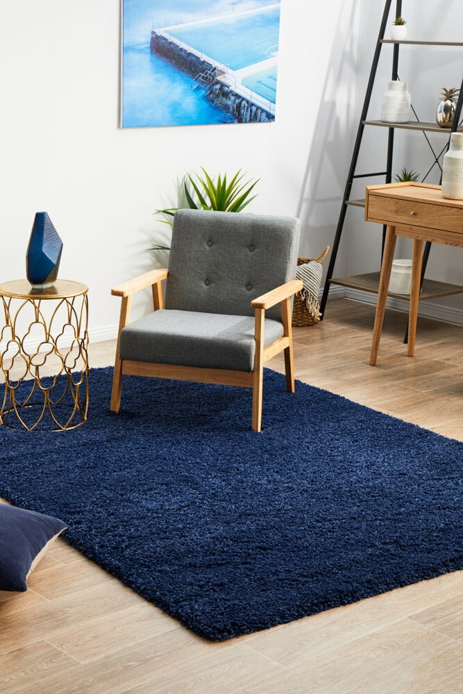 Rug Culture Laguna small denim rug 170x120cm - power loomed polypropylene, 40mm pile - LGN-DENIM-170X120