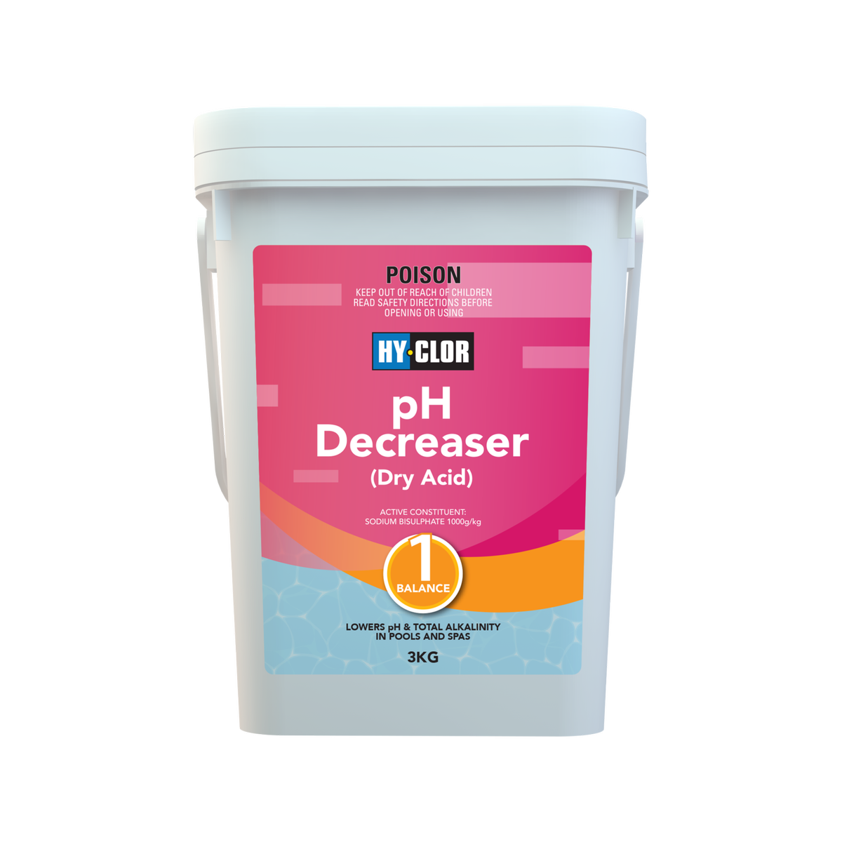 Hy Clor pH Decreaser - 3kg - Sodium Bisulphate - Powerful Control - SuperSaverAU - view 1