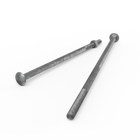 Zenith M12 x 400mm Hot Dip Galvanised Cup Head Bolts Nuts Each - SuperSaverAU - view 1