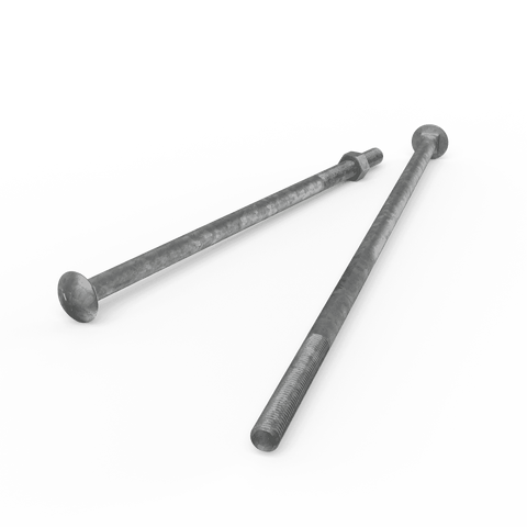 Zenith M12 x 400mm Hot Dip Galvanised Cup Head Bolt & Nut - Each