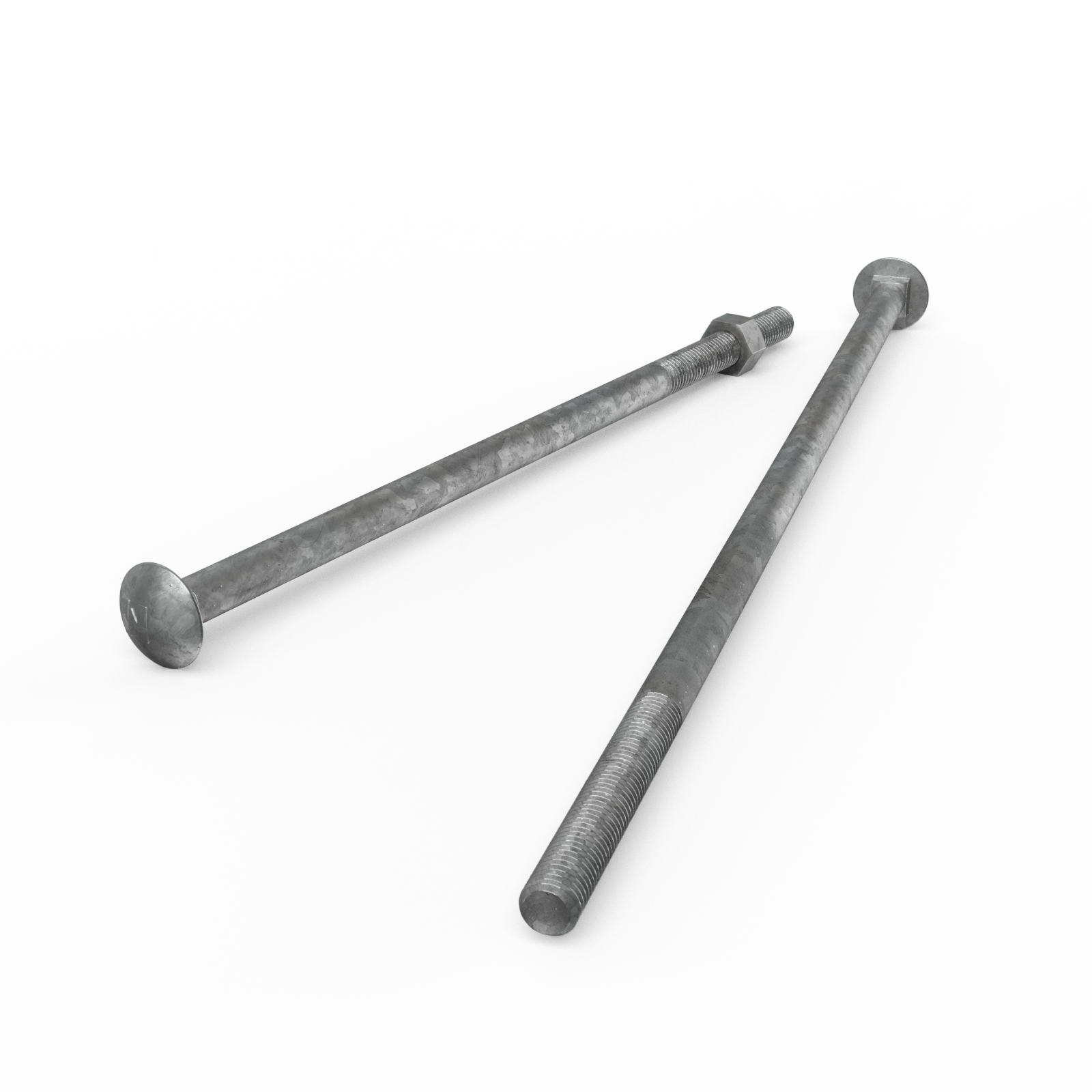 Zenith M12 x 400mm Hot Dip Galvanised Cup Head Bolt & Nut - Each