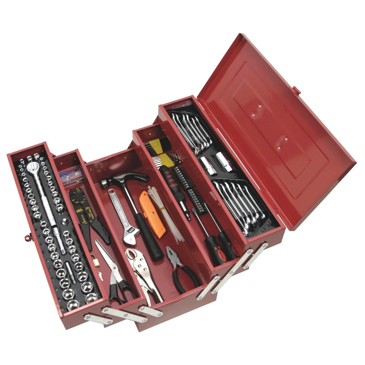 Supatool 159 Piece Cantilever Tool Kit, Carbon Steel, Lockable Red & Black Case