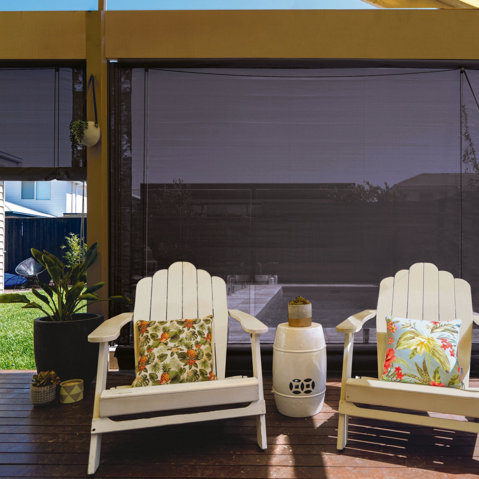Bistro Blinds Charcoal PVC Mesh Tie Down Strap