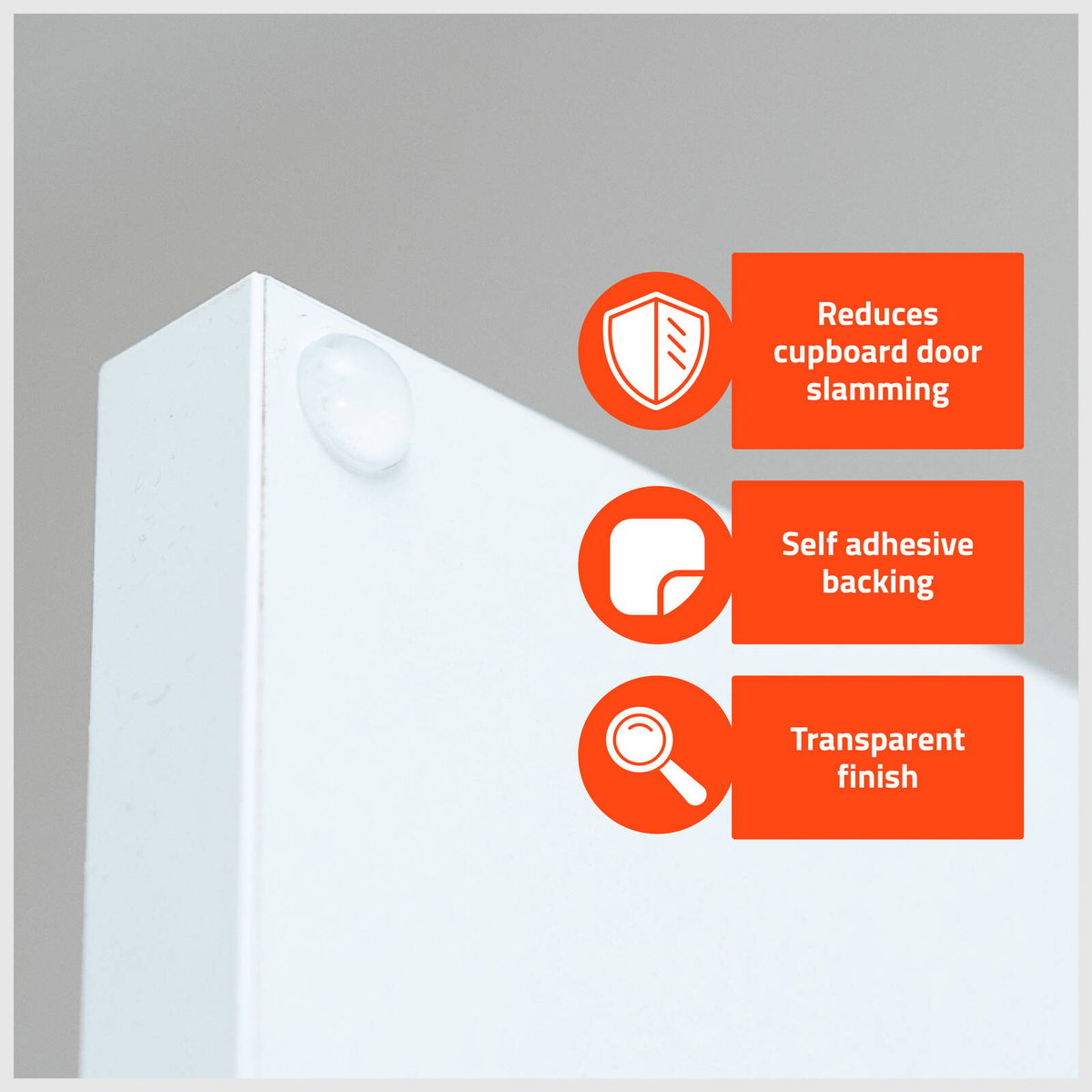 Taskmaster 9.5 x 3.8mm Clear Silicone Rubber Door Buffer - 250 Pack