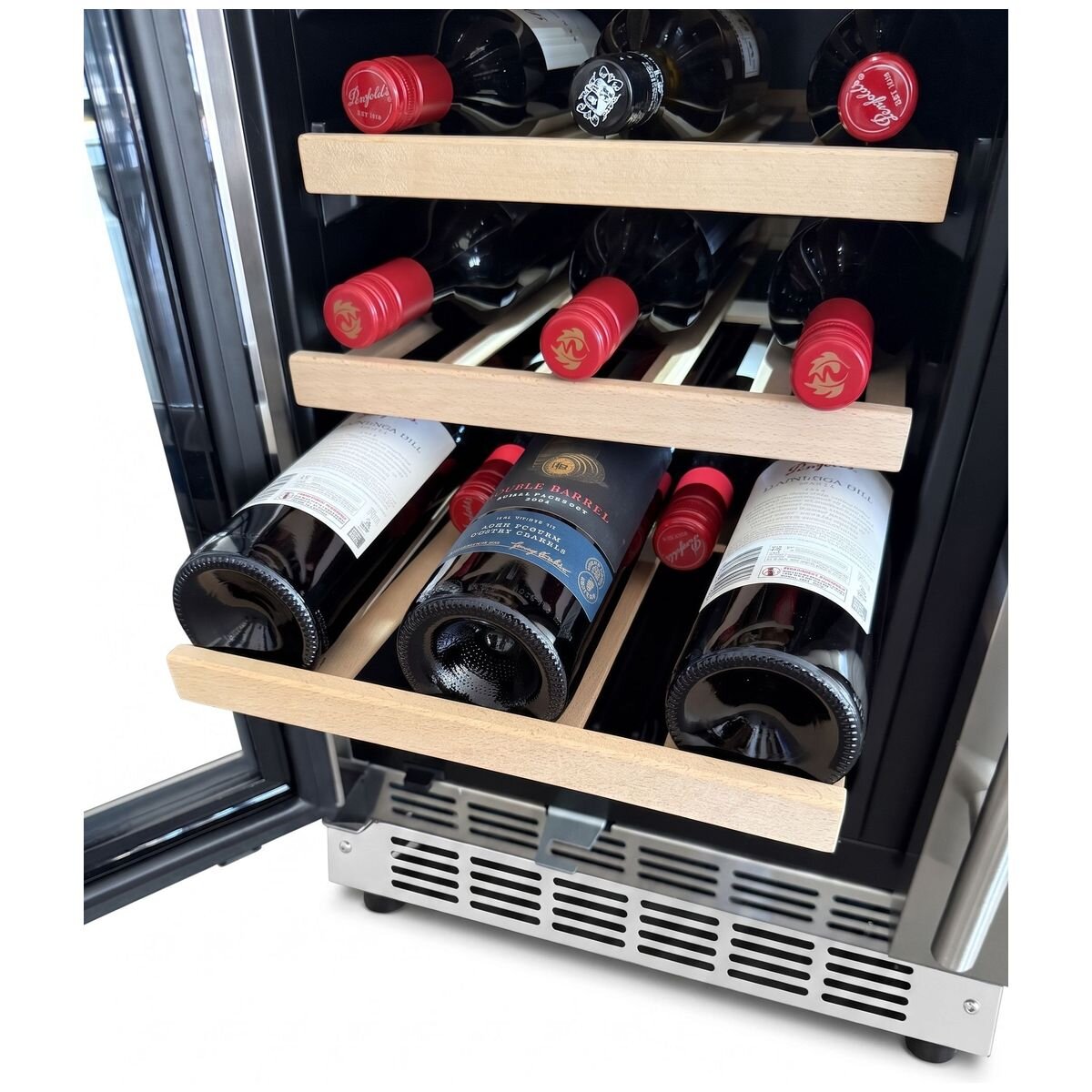 Bosston Grills 180L double door alfresco fridge - dual zone for beer and wine, lockable, silver - BOS180W2D