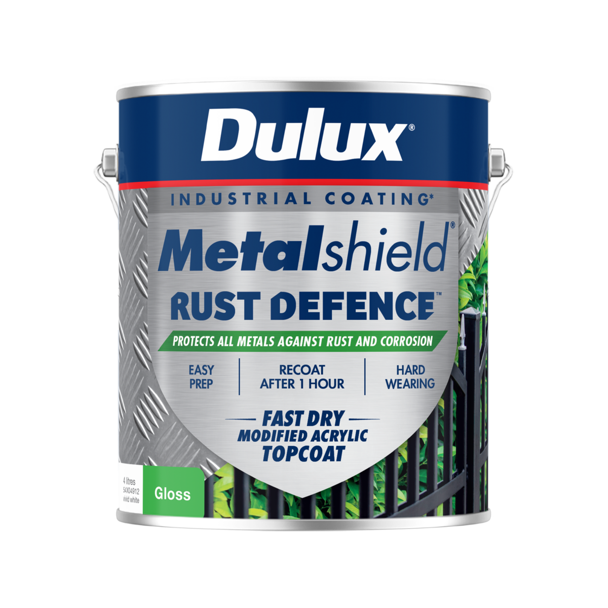 Dulux Metalshield 4L White Gloss Rust Defence Enamel