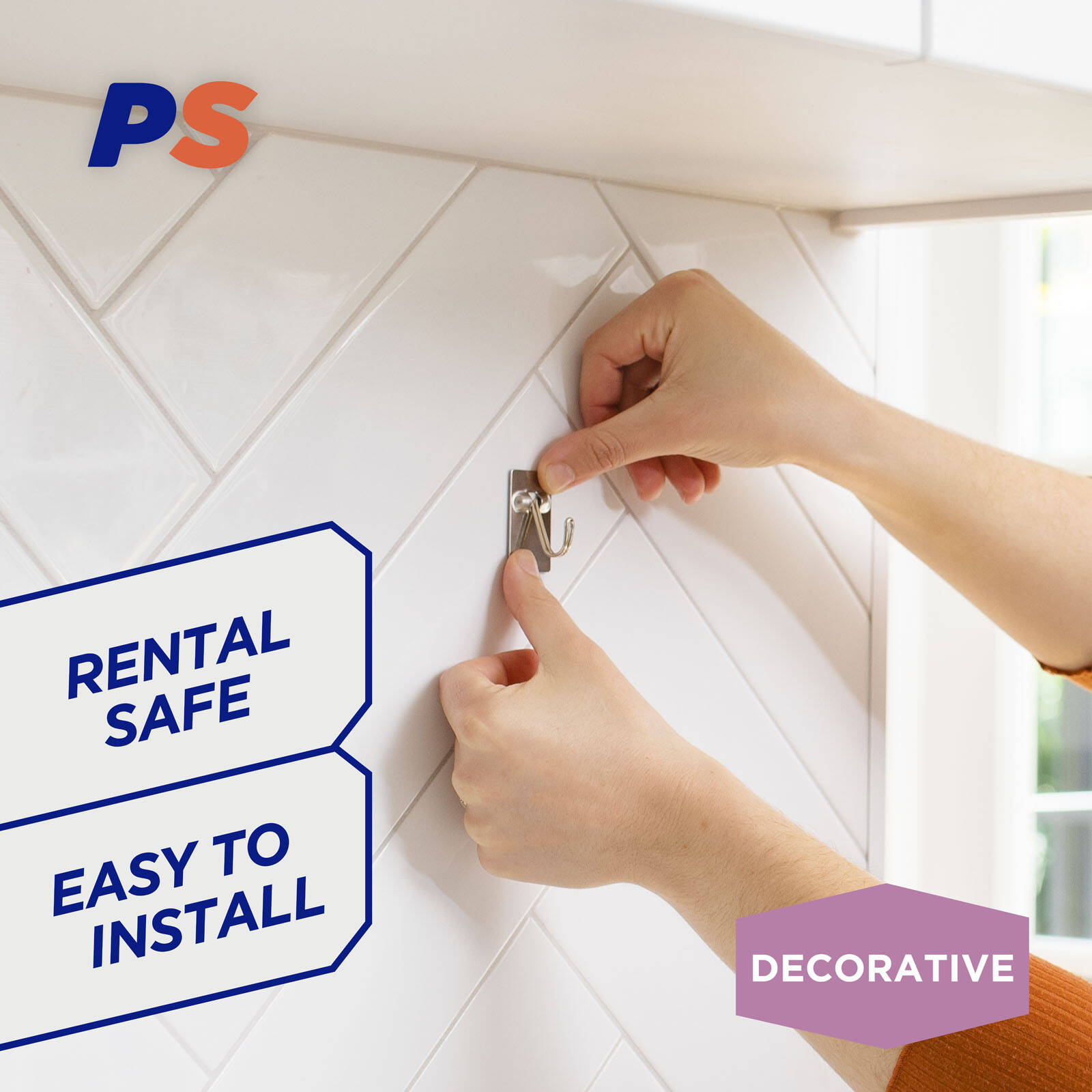 Permastik Small Stainless Steel Kitchen Hooks - 6 Pack