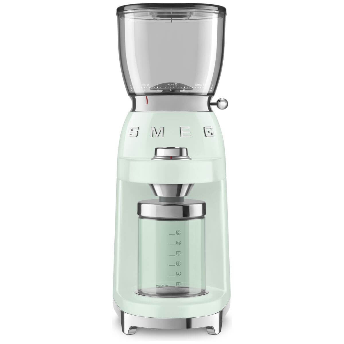 Smeg 50's retro style coffee grinder - pastel green - 30 grind levels - 350g hopper - CGF01PGAU