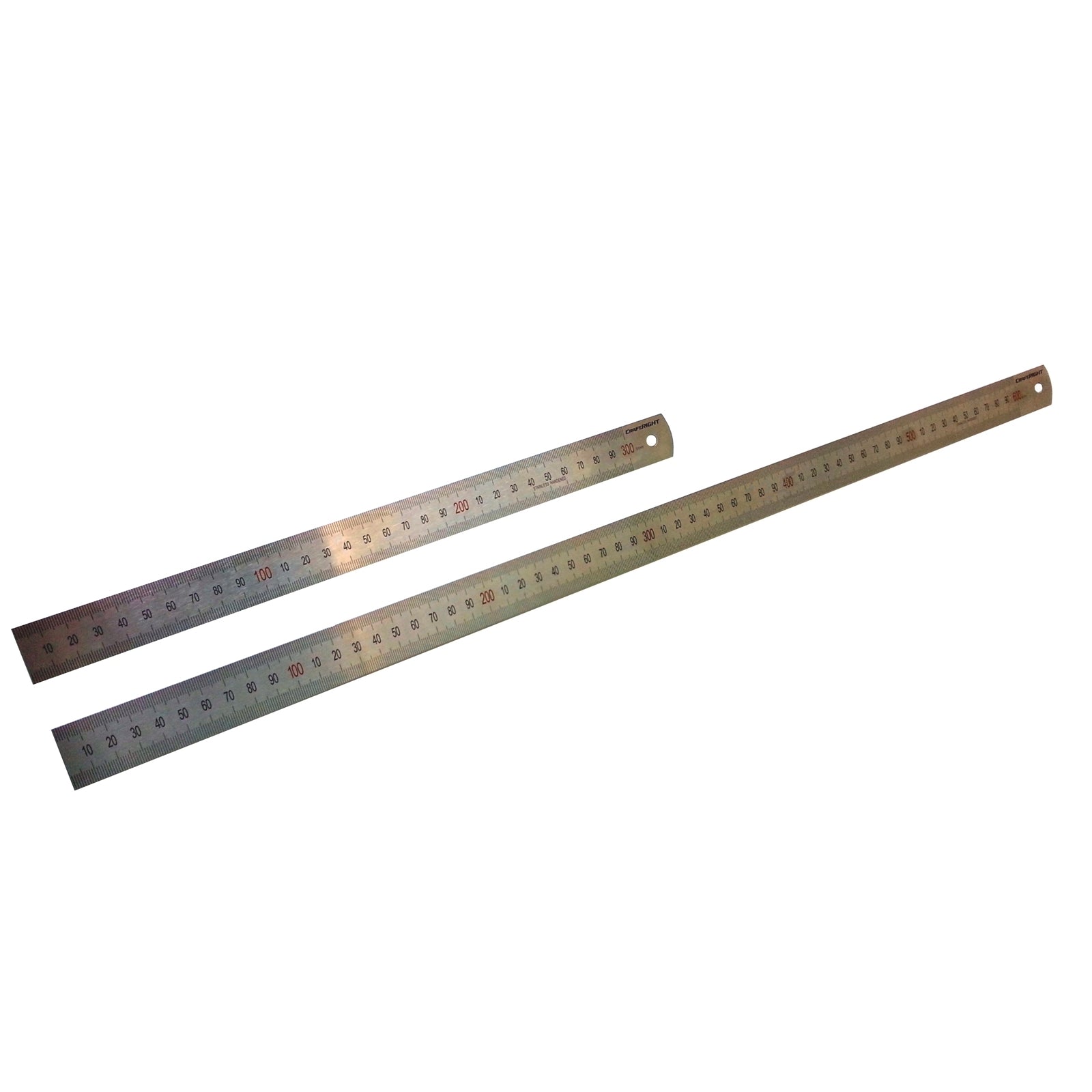 Craftright 600 & 300mm Stainless Steel Ruler - 2 Pack
