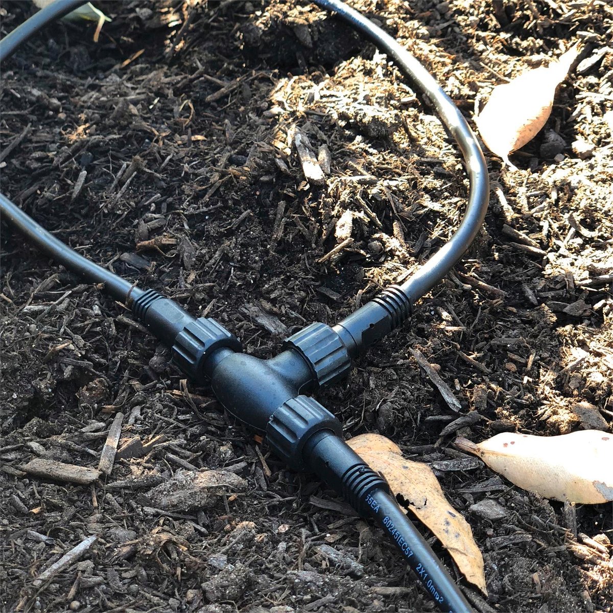 Elluminate Garden Light T-Piece Connector - 55mm Plastic - Weatherproof - SuperSaverAU - view 3