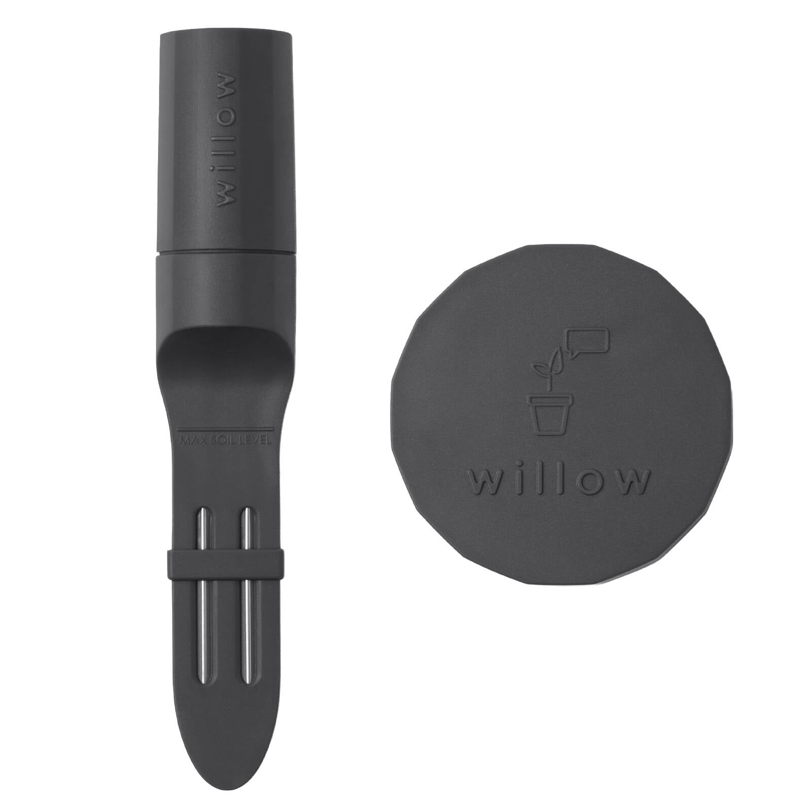Plant with Willow Smart Indoor Plant Sensor Starter Pack Charcoal, 1 Sensor & Hub