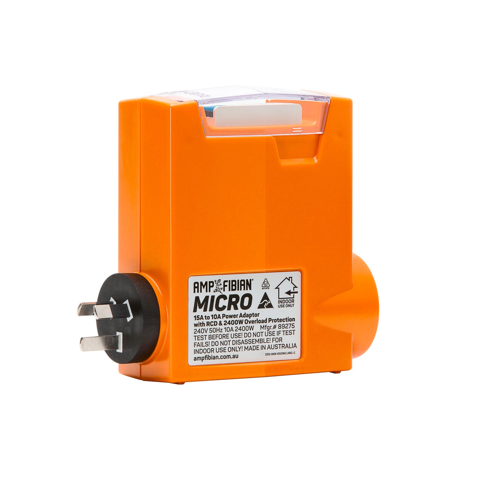 Ampfibian Micro 15A to 10A Compact Power Adaptor RCD Protected 89575