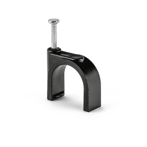 Holman 19mm Saddle Clip With Masonry Nail 10 Pack Black