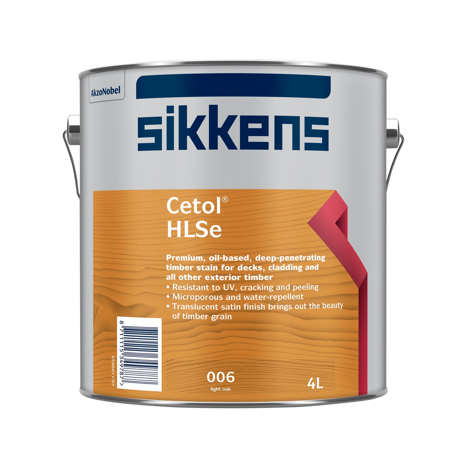 Sikkens Cetol HLSe 4L Light Oak Oil Based Exterior Timber Finish UV Resistant