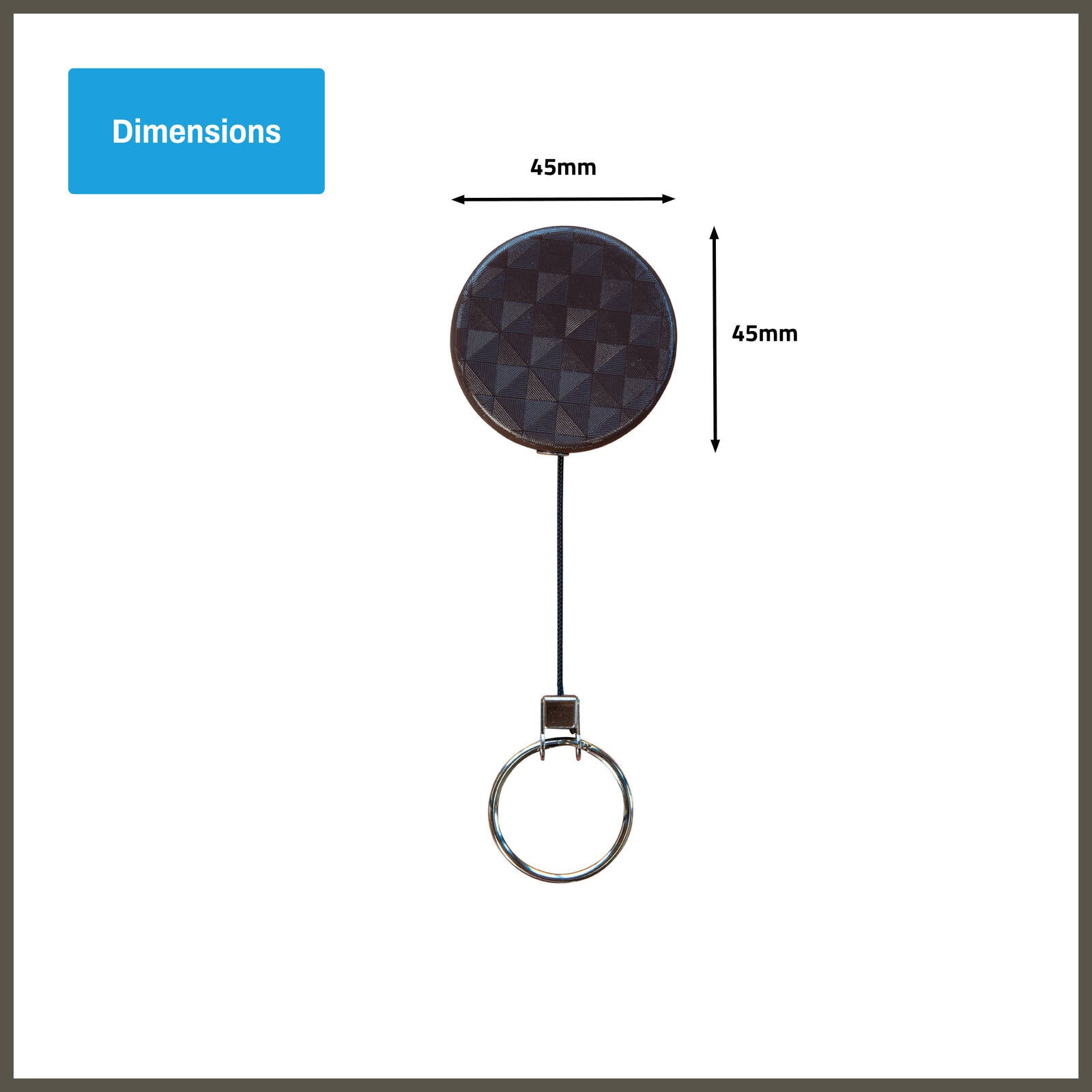Titanium 900mm Pull Cord Key Reel - Nylon with Steel Clip