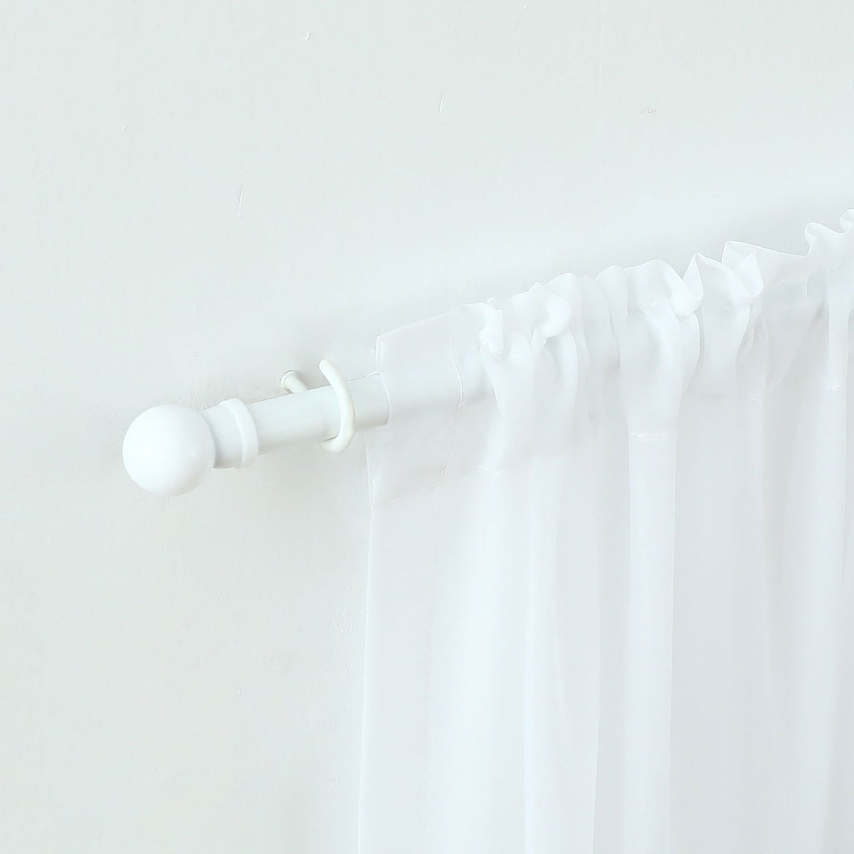 Windoware 16mm White Plastic Coated Metal Curtain Rod Cup Hooks - 5 Pack