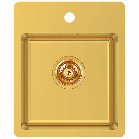 Abey single bowl bar sink with tap hole 15L - Eureka Gold SUS304 stainless steel, topmount - BS2G