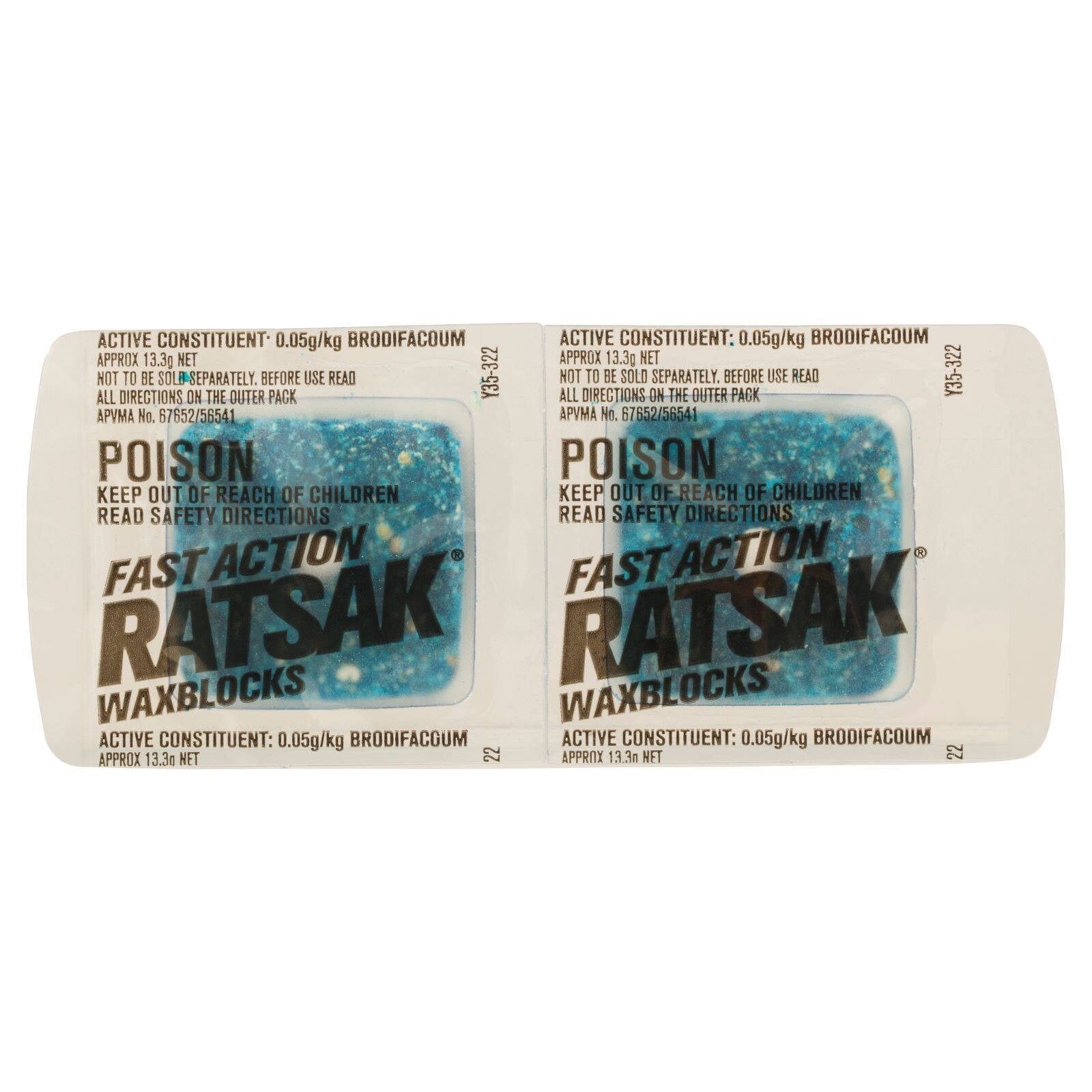 Ratsak Fast Action Wax Blocks 80g - Indoor & Outdoor