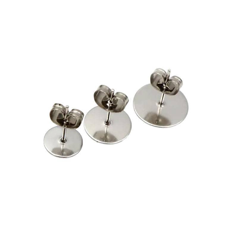 Earring Stud Posts with Nut Backs for DIY Jewellery - Large 8mm, Pack of 50 - view 4