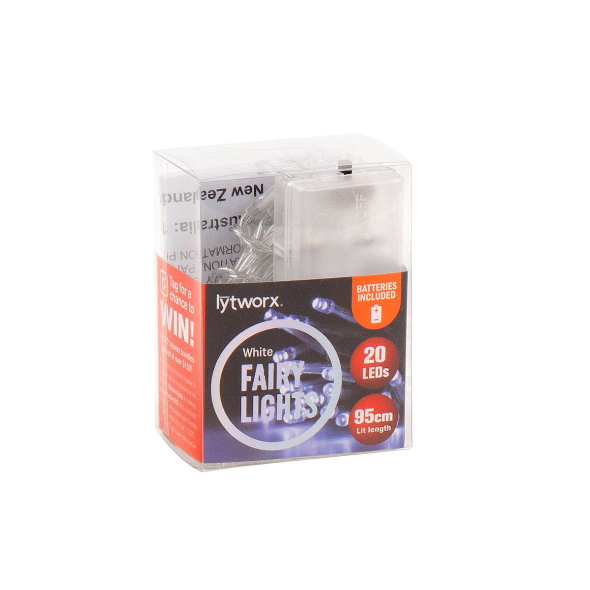 Lytworx White Fairy Lights - 20 LEDs - 95cm - Battery Operated - Warm Glow - SuperSaverAU - view 1