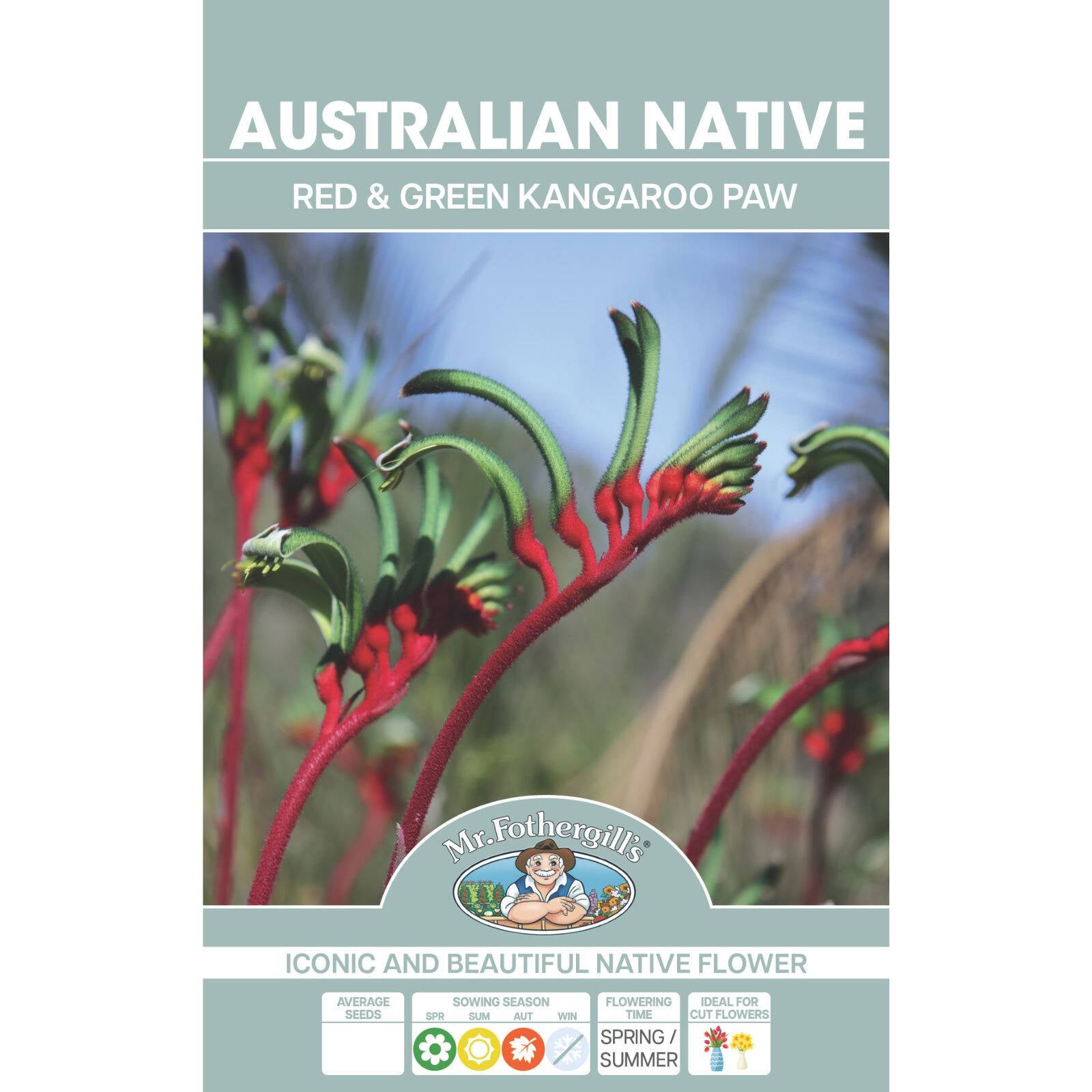 Mr Fothergill's Red and Green Kangaroo Paw Flower Seeds, Australian Native