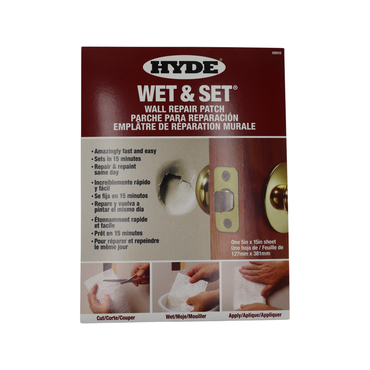 Hyde 127 x 381mm Wet and Set Plaster Repair Patch Cotton Fibre