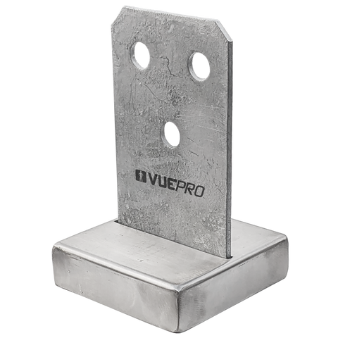 VUEPRO 90mm Galvanised Concealed Bolt Down Post Support Kit