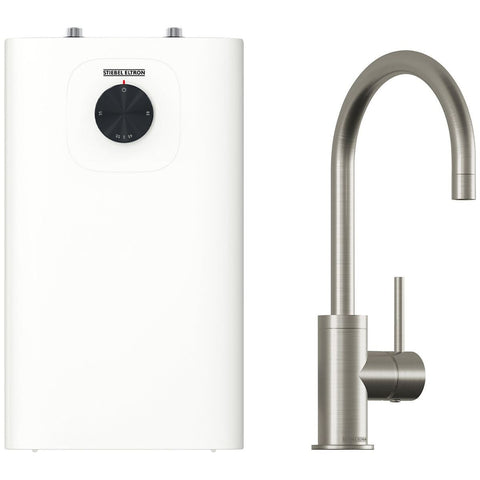 Stiebel Eltron SNU 10 PLUS 10L Storage Hot Water Unit - Nickel Gooseneck Mixer, 160mm Spout - 208196