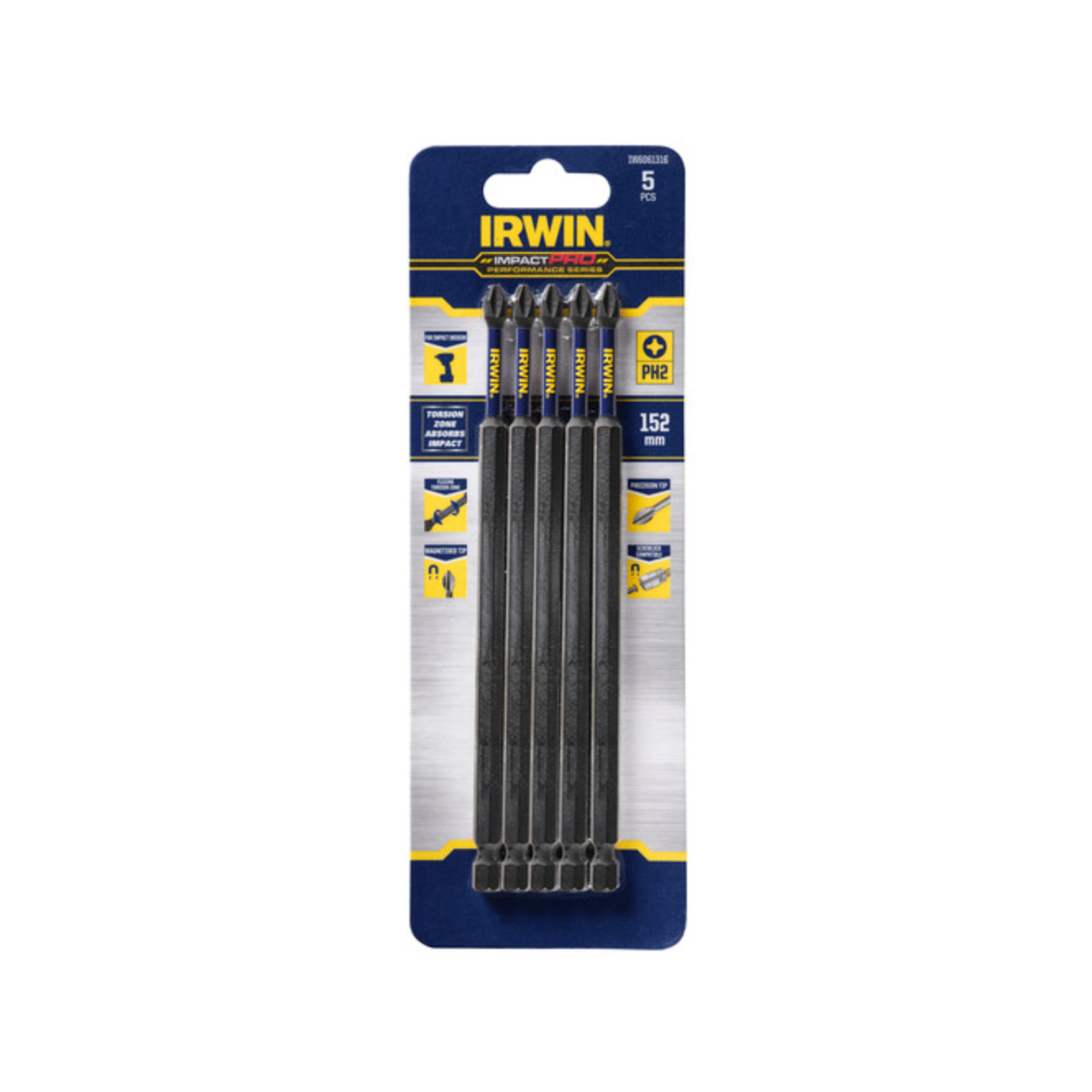 Irwin 152mm PH2 Impact Pro Performance Driver Bits 5 Pack