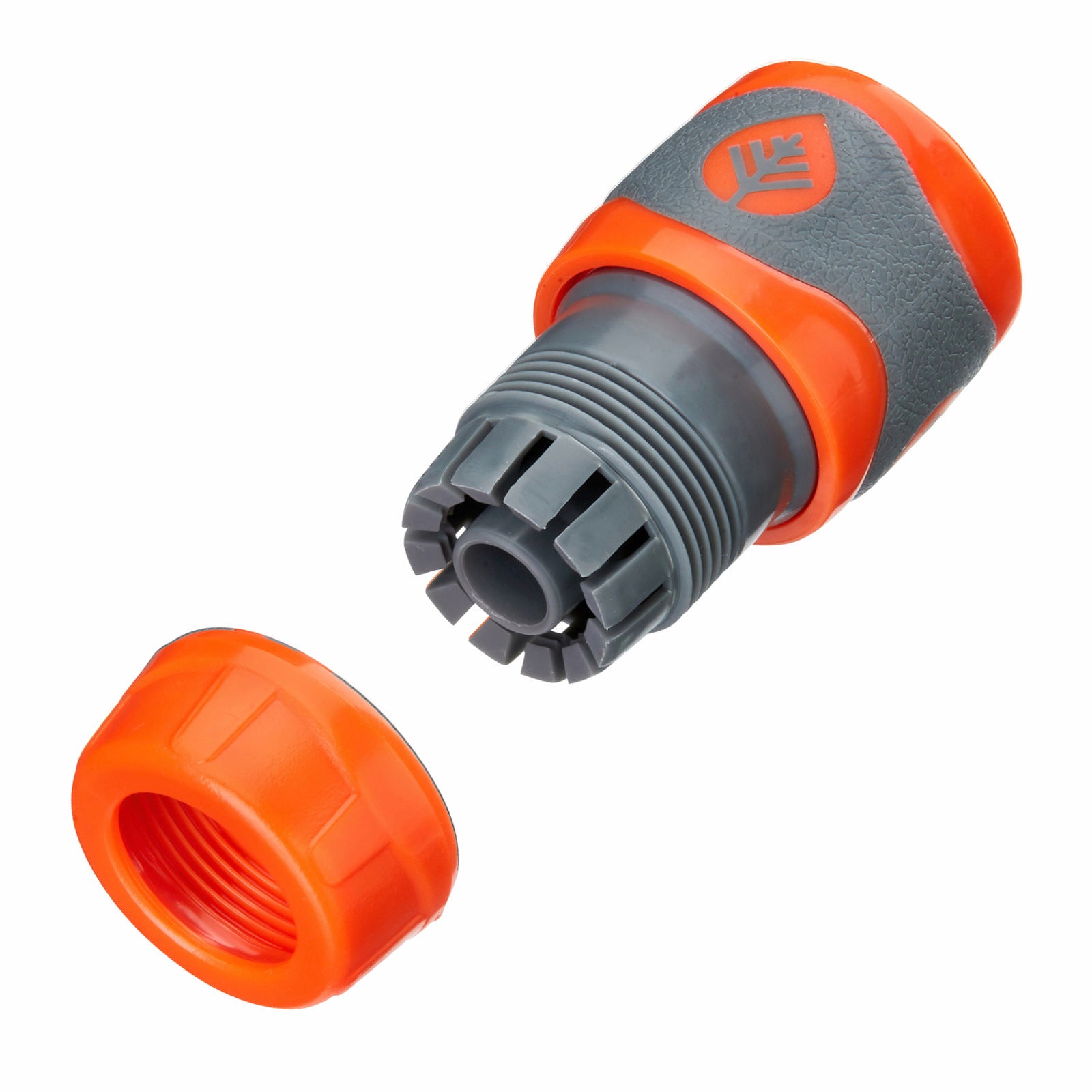 Pope 12mm Comfort Grip Hose Connector - Snap-On Flow Through Fitting, Orange/Grey