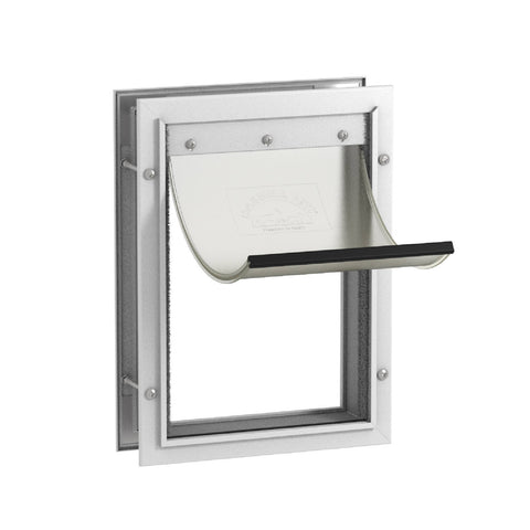 Hakuna Pets Medium Deluxe Aluminium Pet Door - White, Lockable, 4-Way Flap