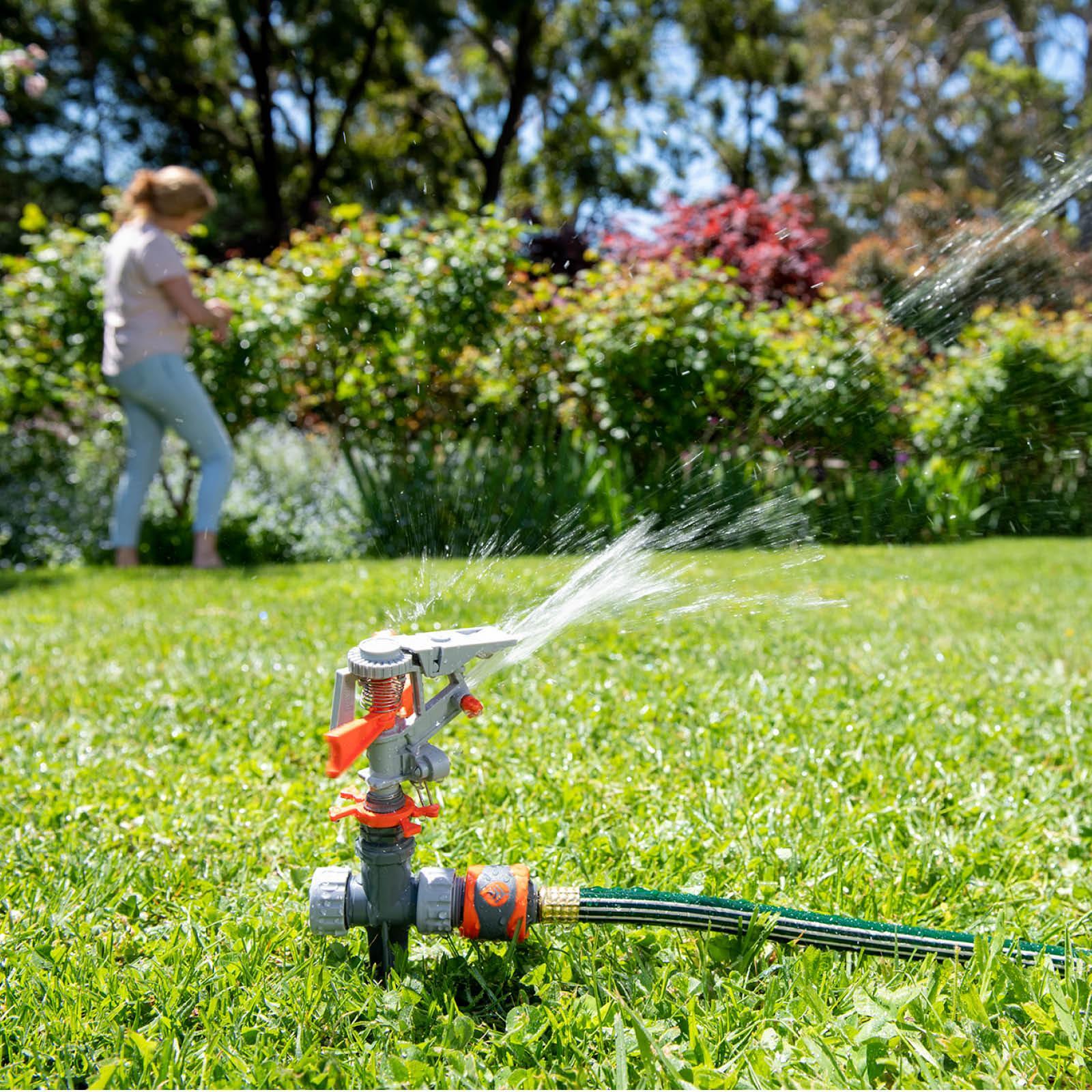 Pope Impact Sprinkler on Stake - 20m Coverage, Adjustable Arc, ABS Plastic 800kPa