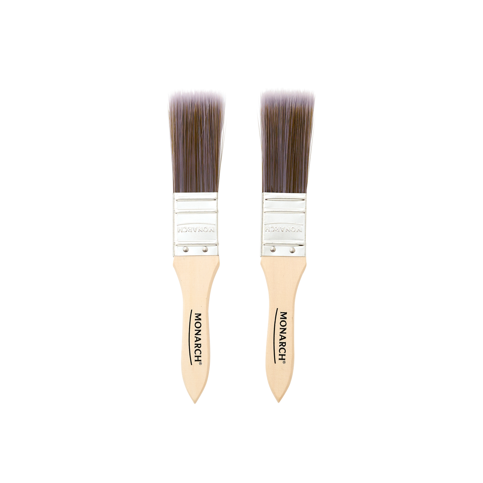 Monarch Sample Pot Synthetic Paint Brush 25mm 2 Pack Stainless Steel Ferrule