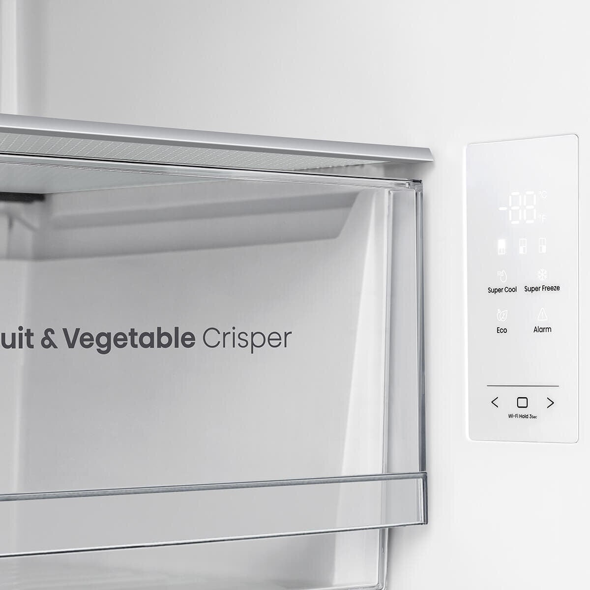 Hisense 483L PureFlat French Door Fridge - White Glass - 4.5 Star Energy Rating - HRCD483G