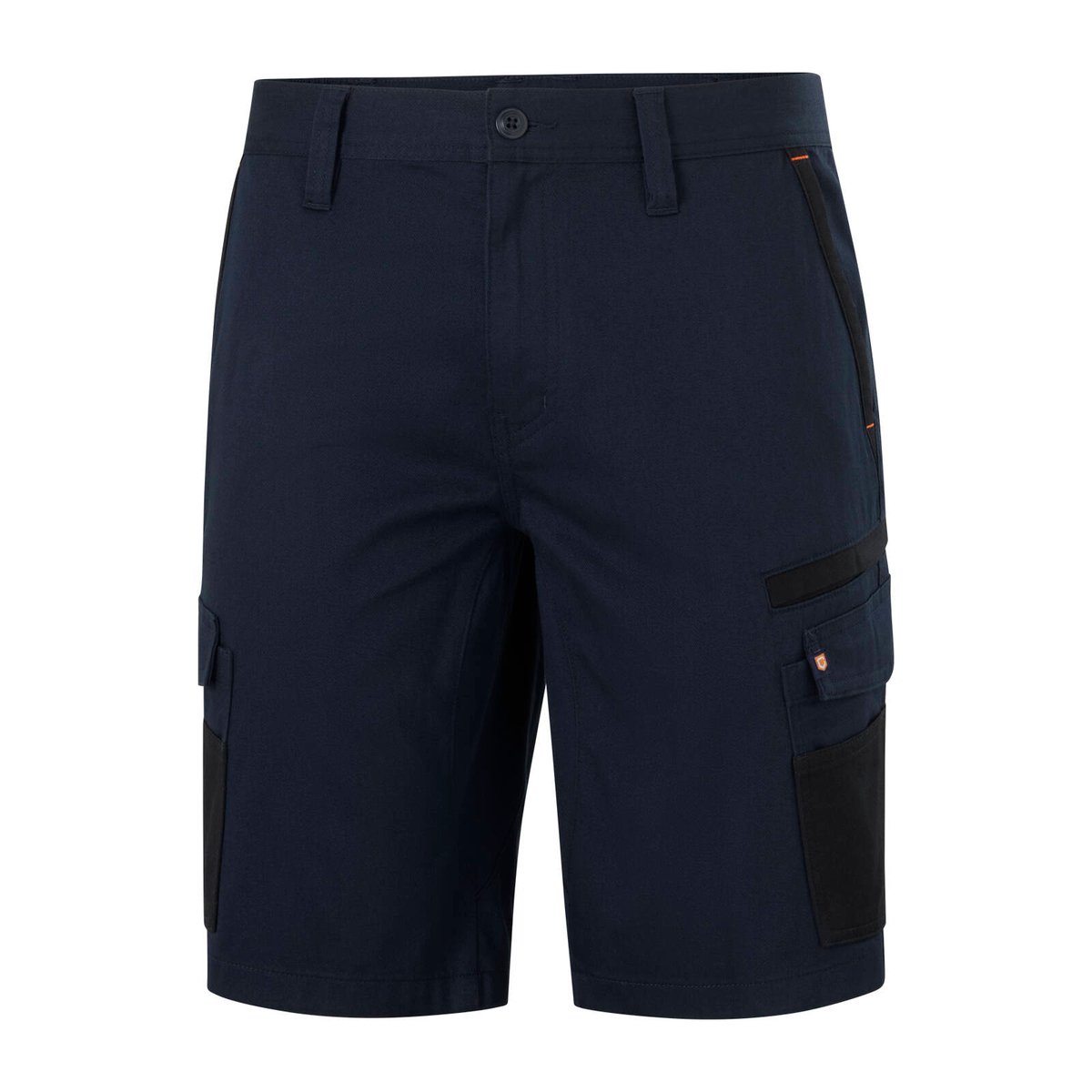 Citeco Navy Cotton Stretch Cargo Mid Shorts - 245gsm Twill, Size 102R