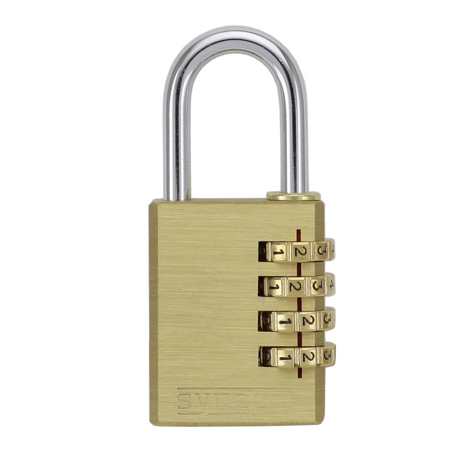 Syneco 4 Dial Brass Combination Padlock Resettable